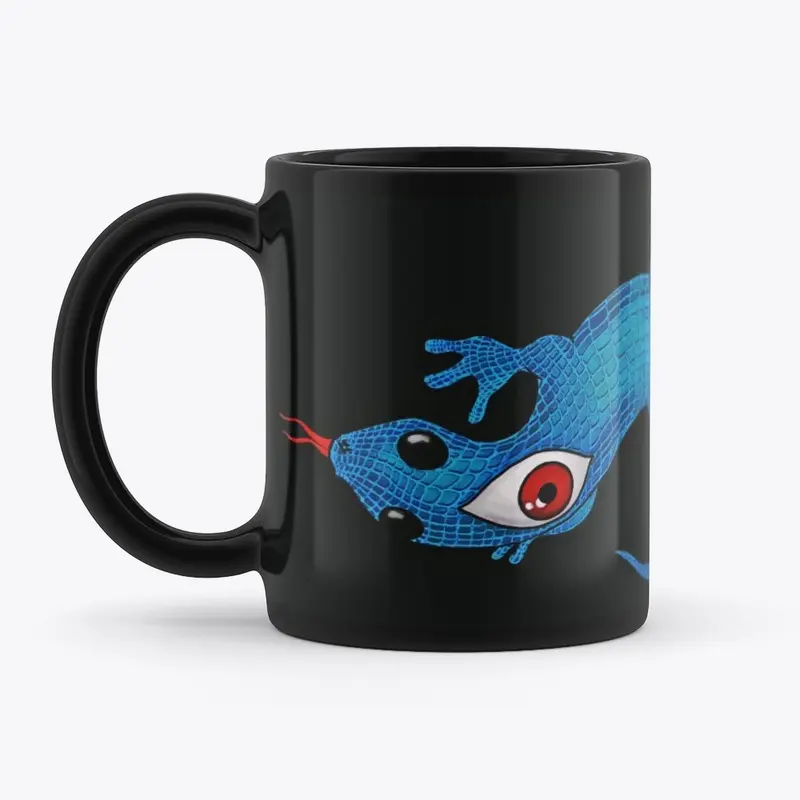 Red Eyed blue lizard mug